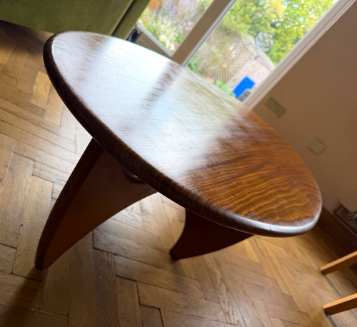 Oval teak coffee - teak, table