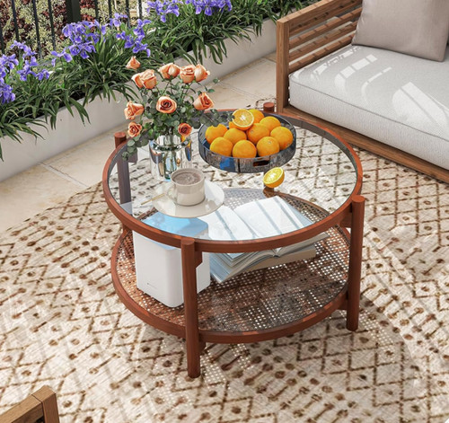 Wooden coffee table - coffee, round