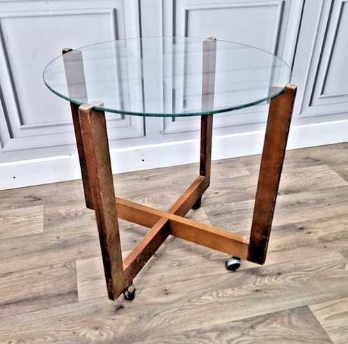 Vintage glass side table - -, mid