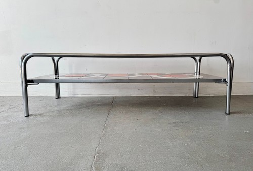 Vintage chrome coffee - coffee, table