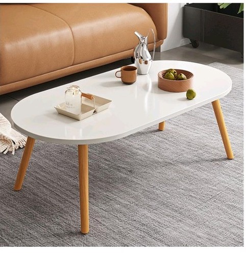 Low oval coffee table solid - oval,