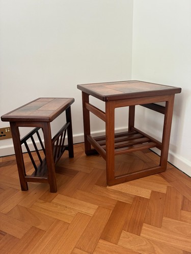 Pair vintage teak mid - mid, century