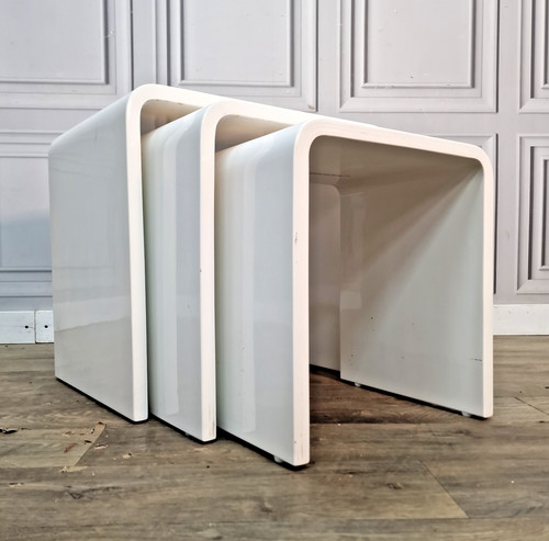 Vintage nest tables white - tables,