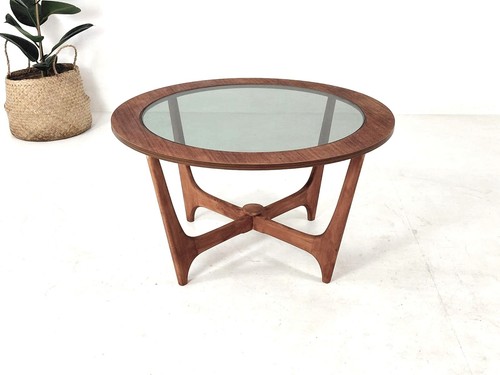 Vintage glass top coffee table - vintage,