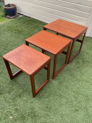 Mid century teak nest 3 - nest, of