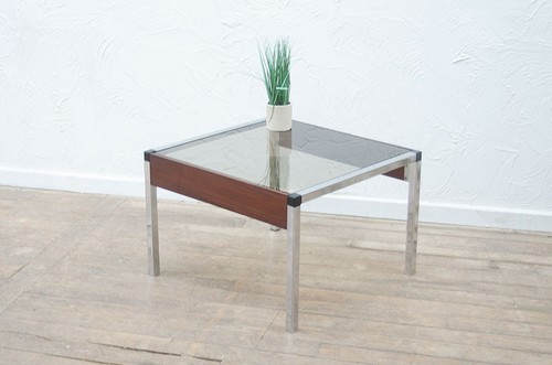Mid century teak chrome - chrome, &